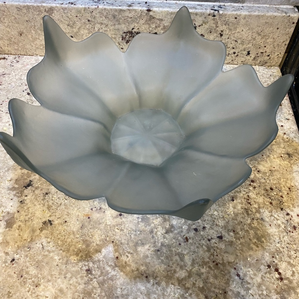 Viking Grey Frosted 12” Lotus Bowl